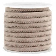 Trendy gestikt Velvet koord 6x4mm Taupe